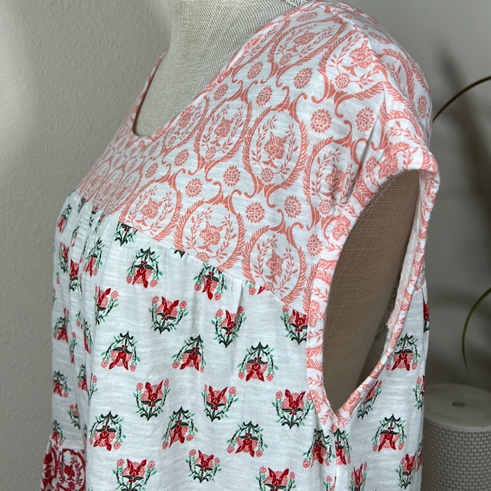 Style&co L White/Red 3 Panel Blouse - Picture 5 of 13